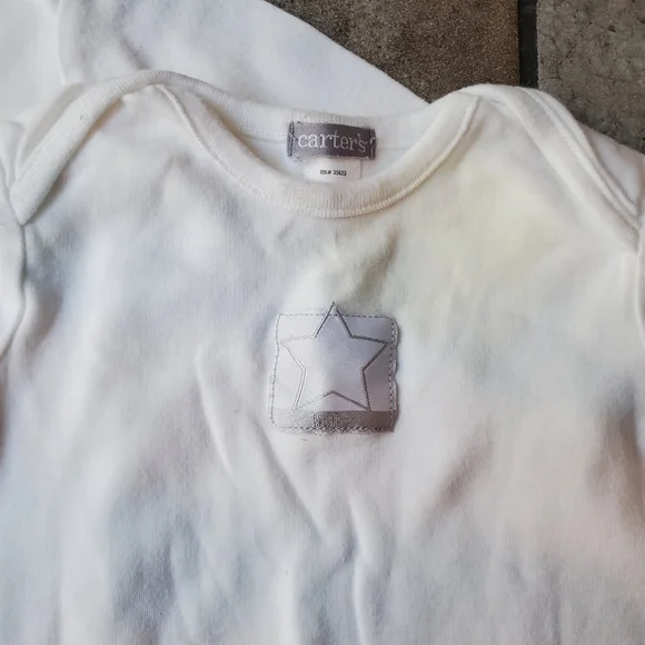 Carters 2 Cotton Sleepers Sleep Sack White Vintage Baby Gender Neutral 0-3M VTG - Picture 3 of 9